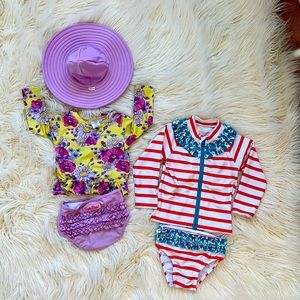 Swim bundle! 💦 18-24 months Ruffle Butts and Swim Zip brand 2-piece sets